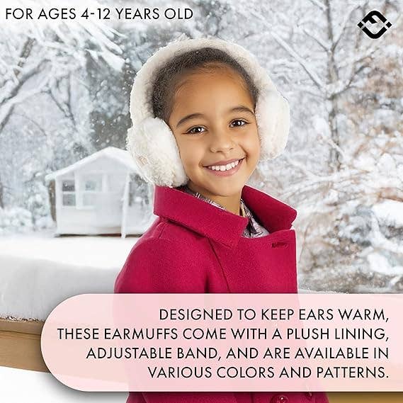 Kids Adjustable Earmuffs - Sherpa - Ivory