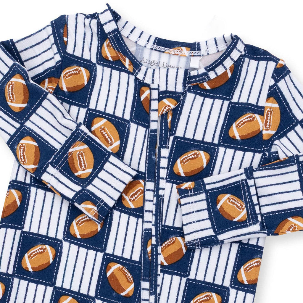 Football Patchwork - 2 Way Zipper Footie
