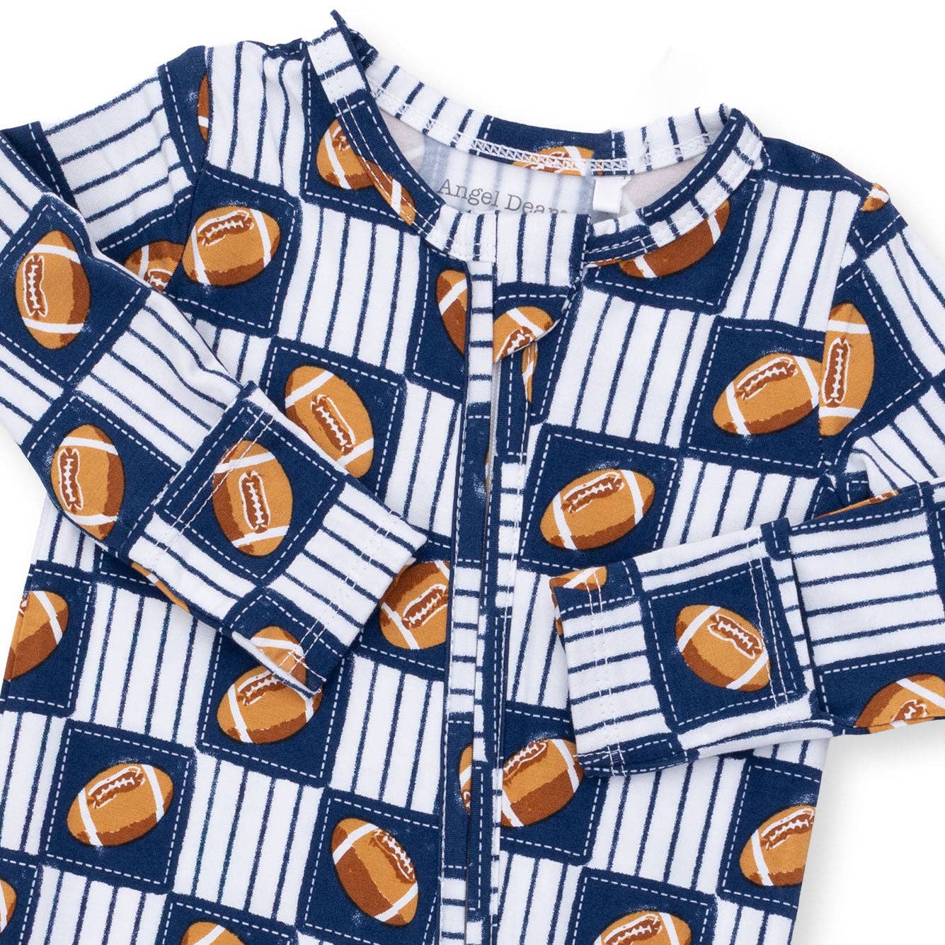 Football Patchwork - 2 Way Zipper Footie