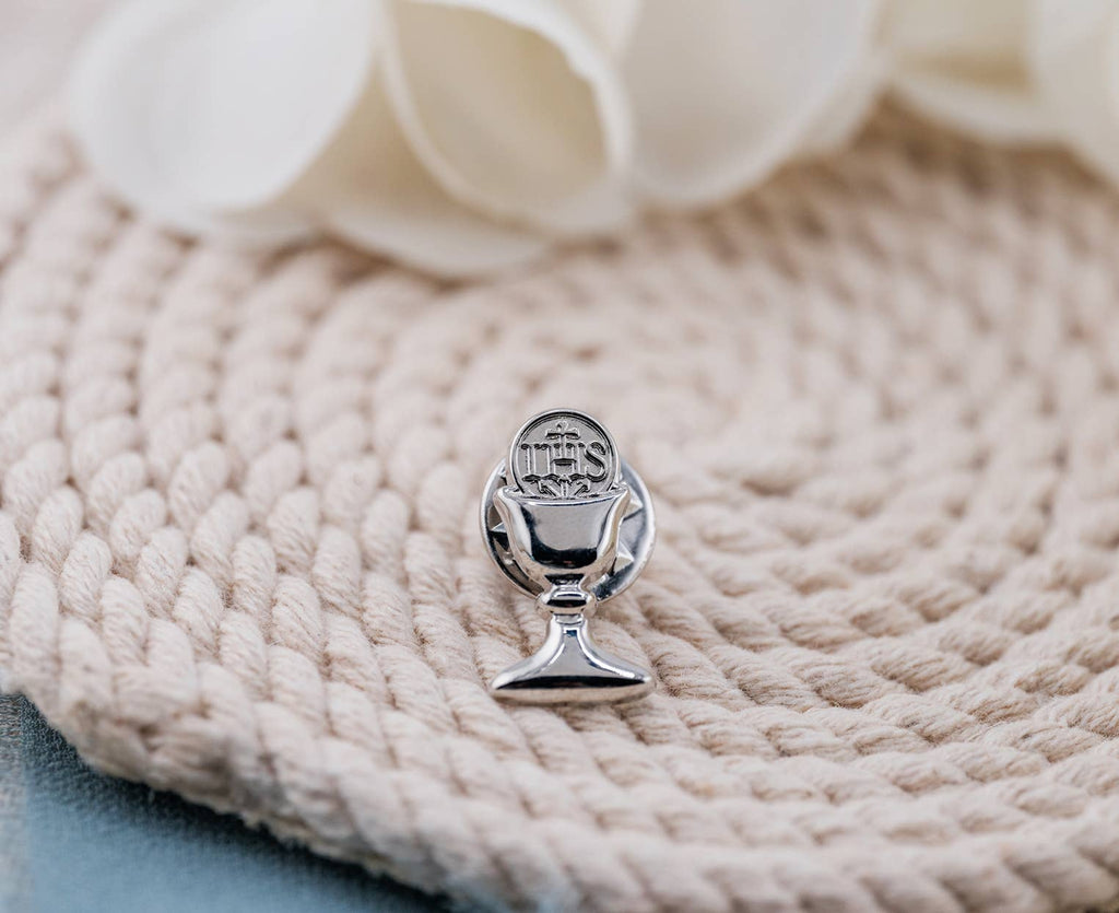 Boys First Communion Gift Chalice Tie Pin - Silver