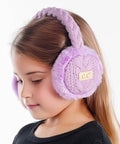 Kids Adjustable Earmuffs - Cable Knit - Lavender