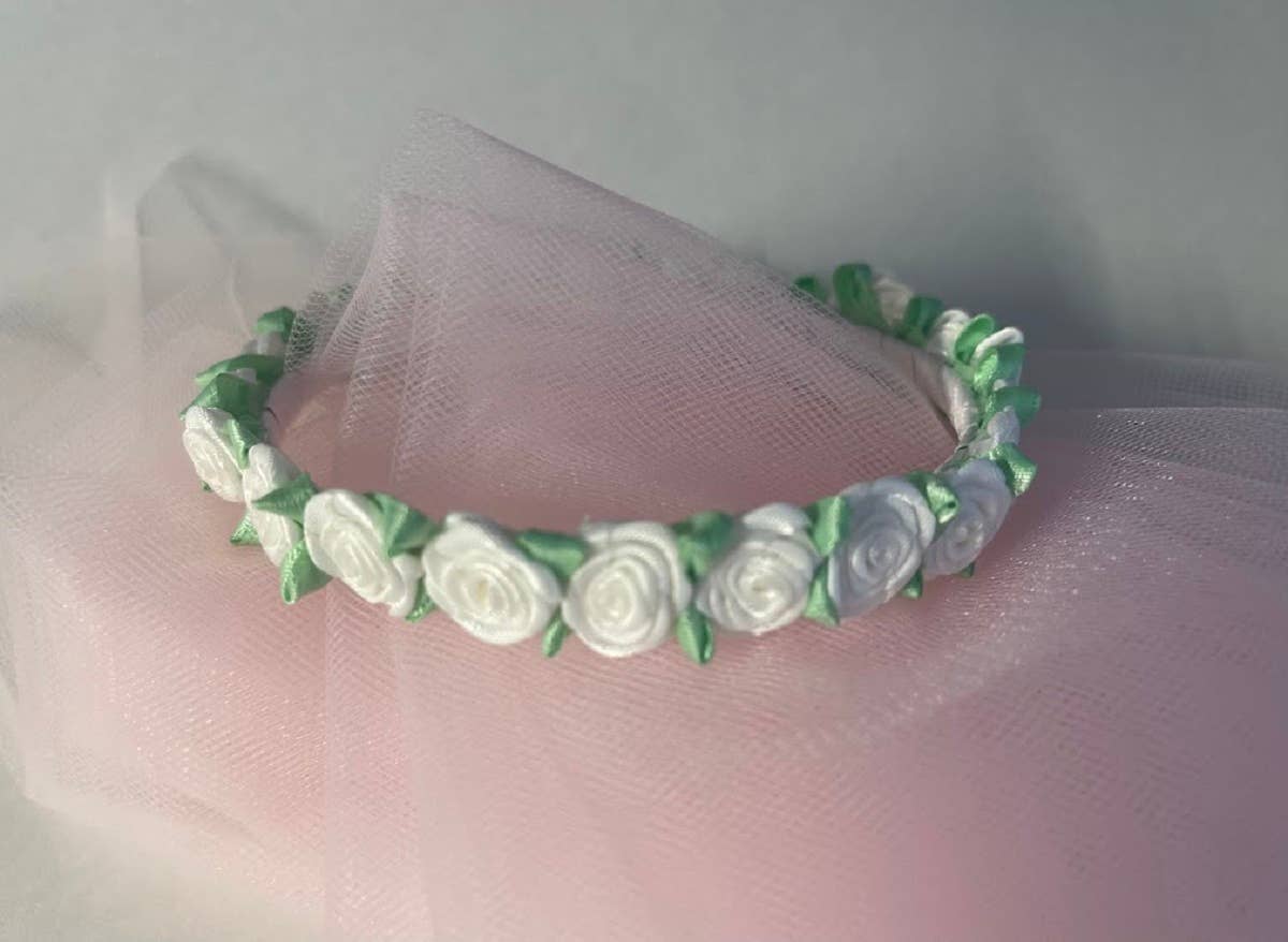 Flower Girl Floral Bun Wrap Various Colors