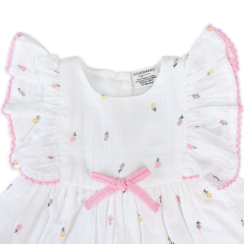 Sylvie Flower Baby Dress + Bloomer (Organic)