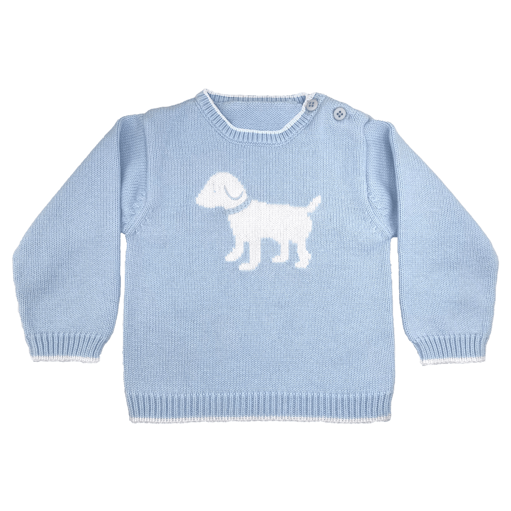 Dog Knit Sweater in Blue