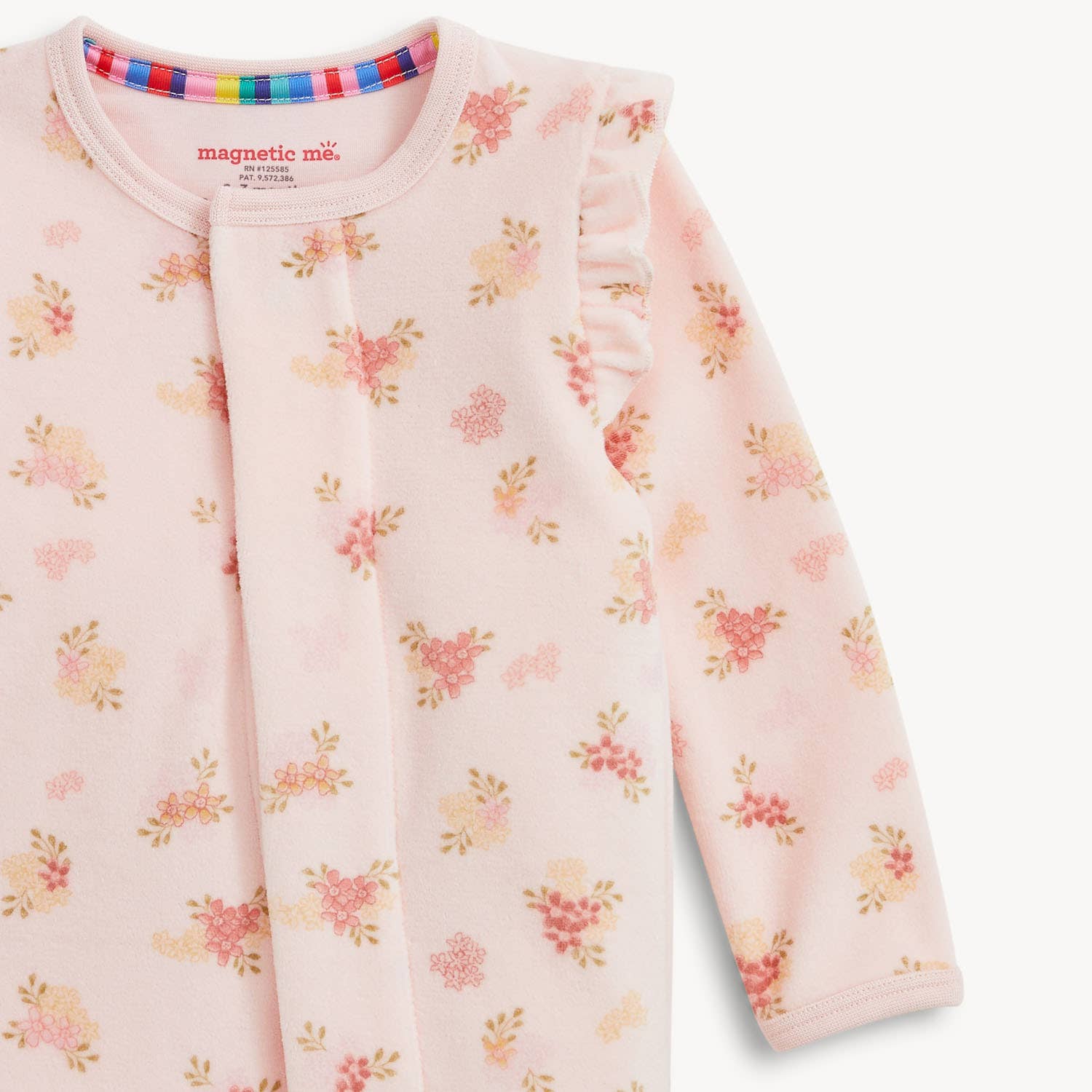 FLORAL GIRLS VELOUR FOOTIE