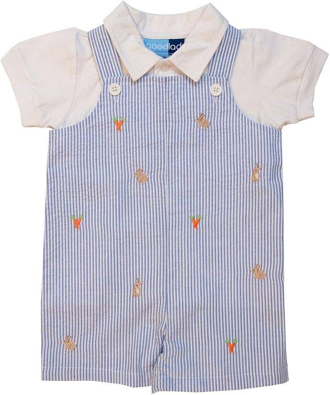 Good Lad Newborn/Infant Boy Shortall Set with  Embroidery