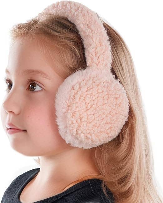 Kids Adjustable Earmuffs - Sherpa - Rose