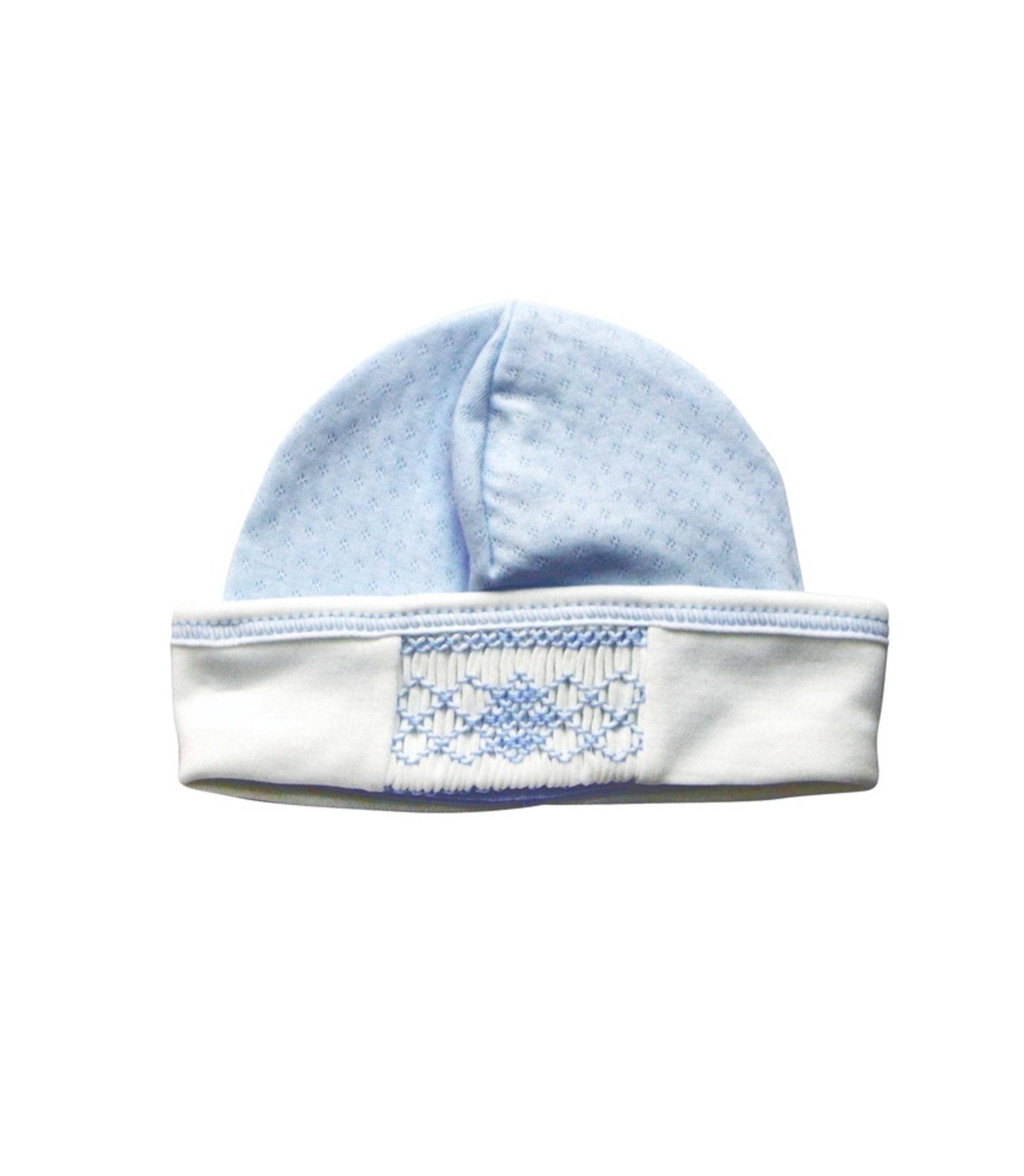 Baby Boy's Blue Jacquard Smocked Hat
