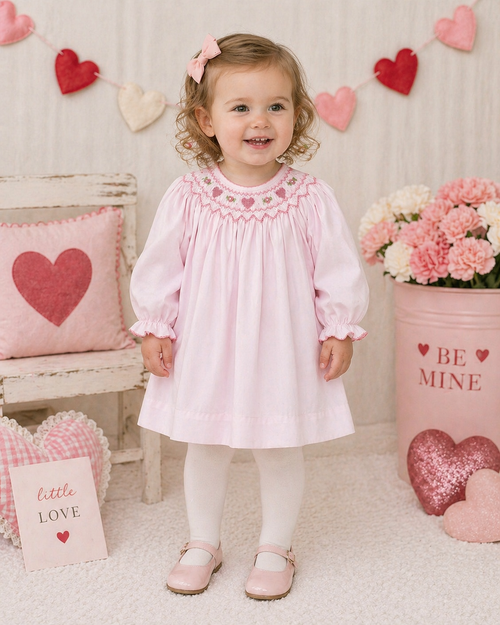 Heart Bishop Smocked Dress