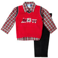 Infant Boys Holiday Three Piece Sweater Vest Set