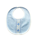 Baby Boy's Blue Jacquard Hand Smocked Bib