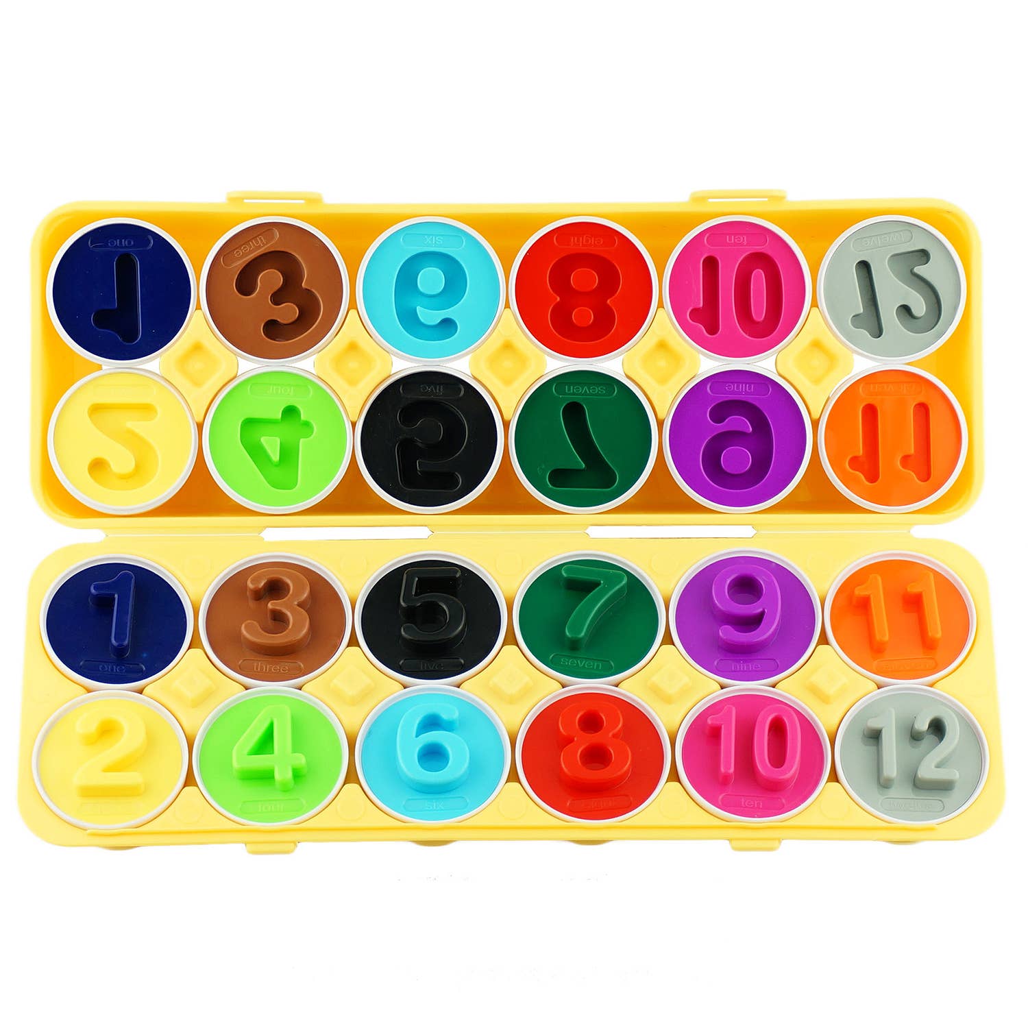Dimple 12 Match and Play Numbers Egg Easter Toy w Holder