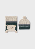Hat-scarf set - Bear for baby boy