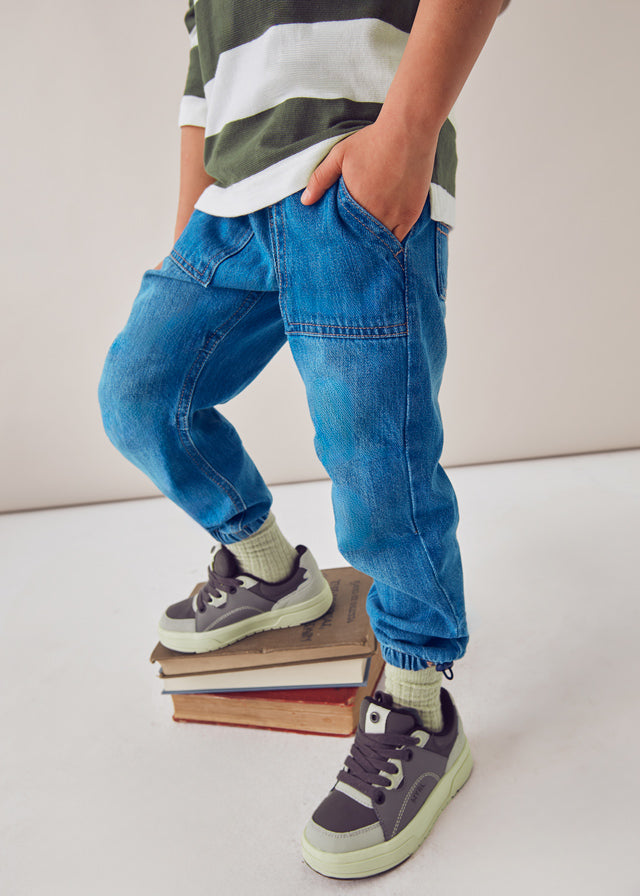 Parachute denim pants