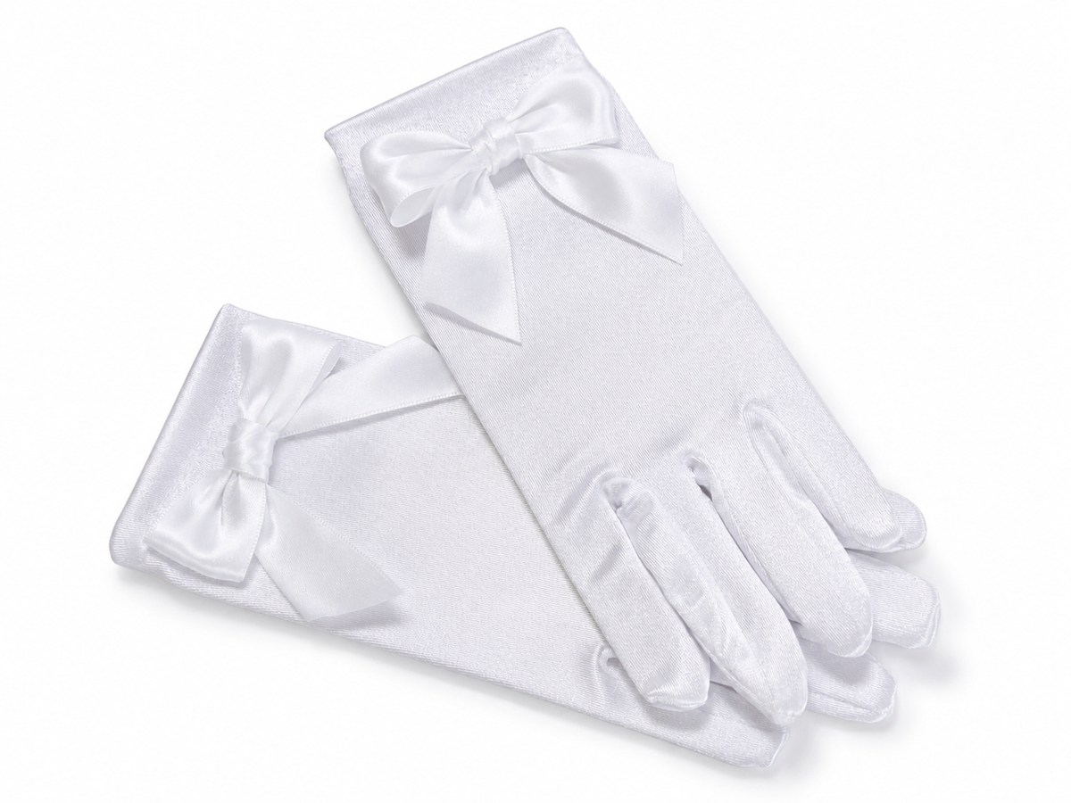 Satin Gloves with Bow