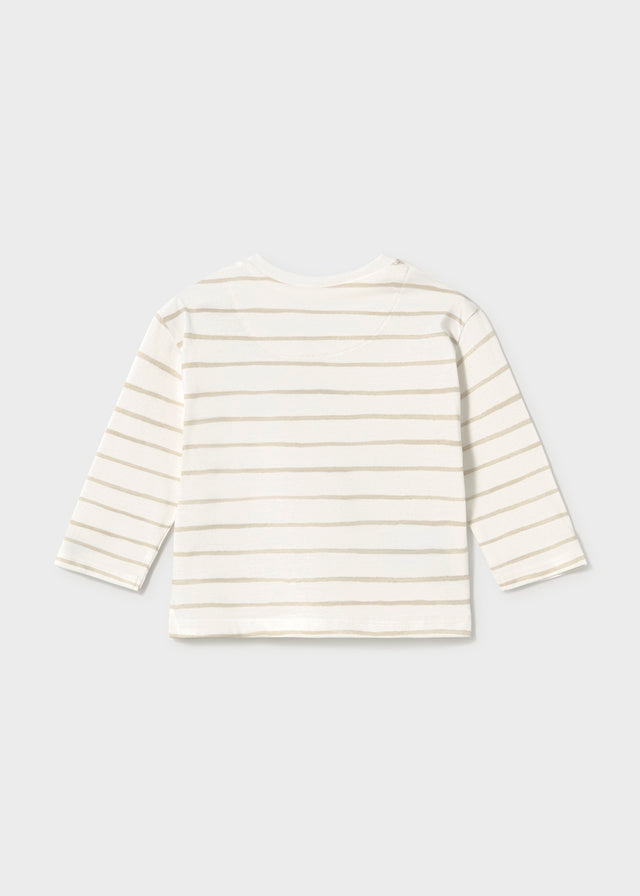 L/s t-shirt stripes and print