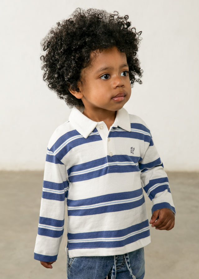 l/s stripes polo