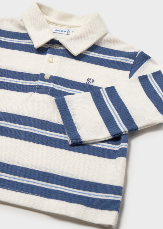 l/s stripes polo