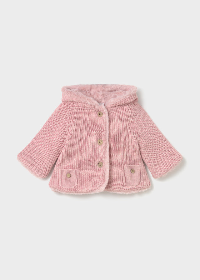 Pompon knit cardigan