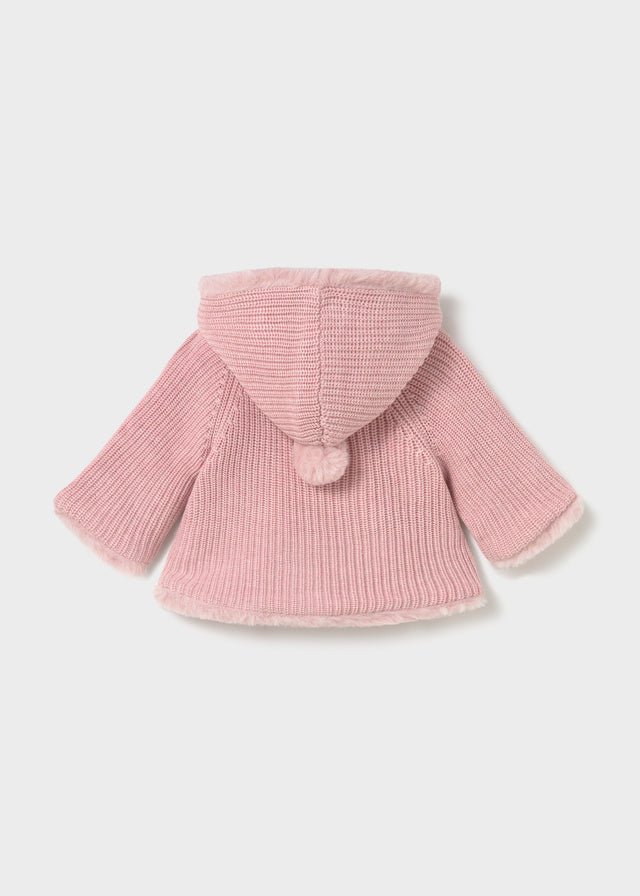 Pompon knit cardigan