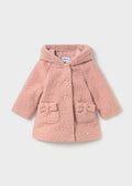 Hooded boucle coat