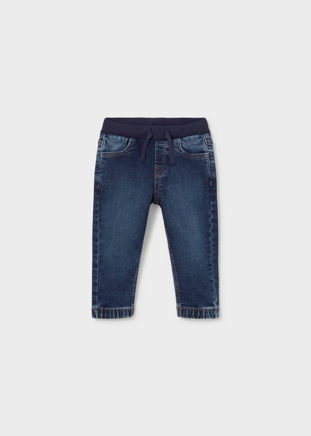 Soft denim jogger pants