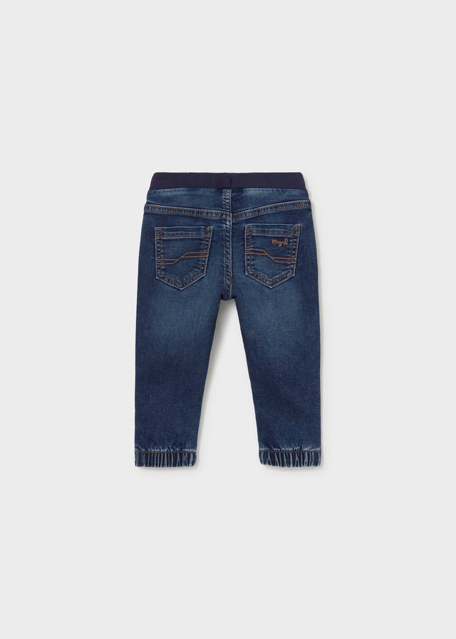 Soft denim jogger pants