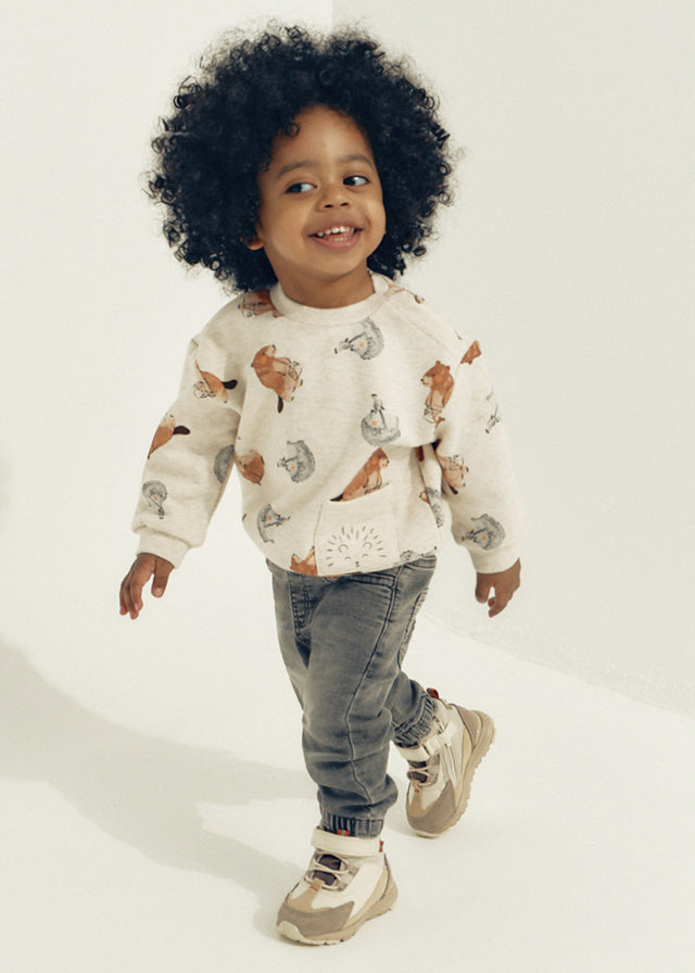 Soft denim jogger pants