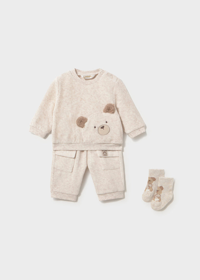 2-pc corduroy knit tracksuit