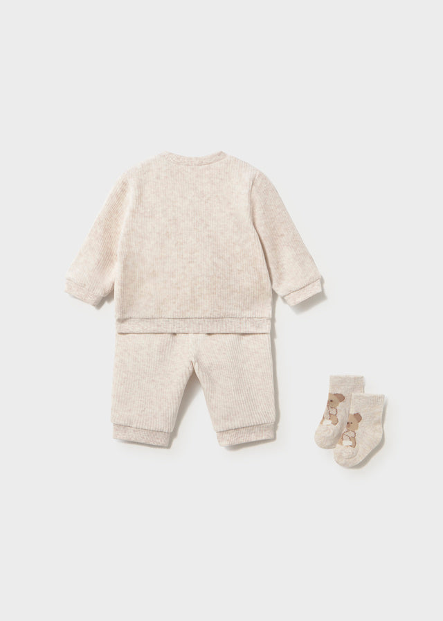 2-pc corduroy knit tracksuit