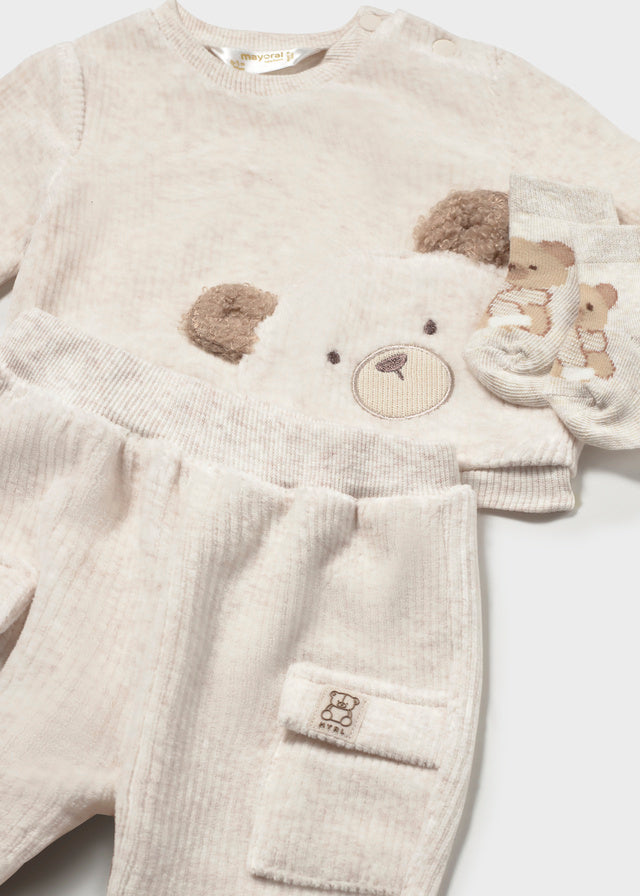 2-pc corduroy knit tracksuit