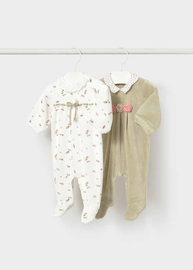 velour collar romper set
