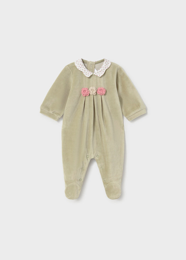 velour collar romper set