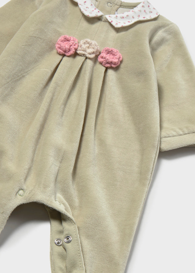 velour collar romper set