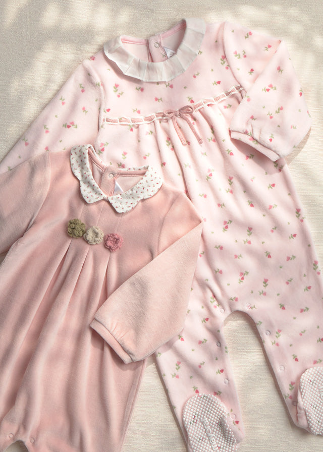 velour collar romper set