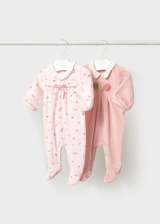 velour collar romper set