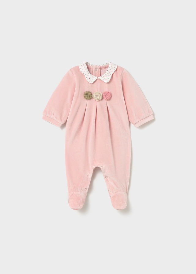 velour collar romper set