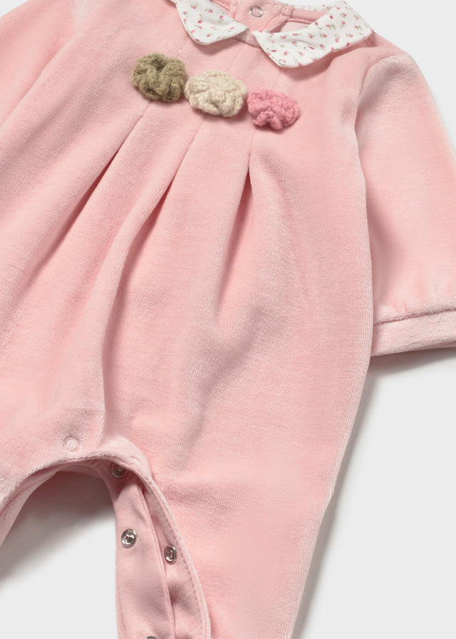 velour collar romper set