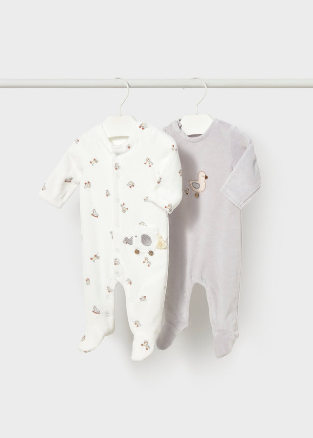 2 Pcs velour onesie