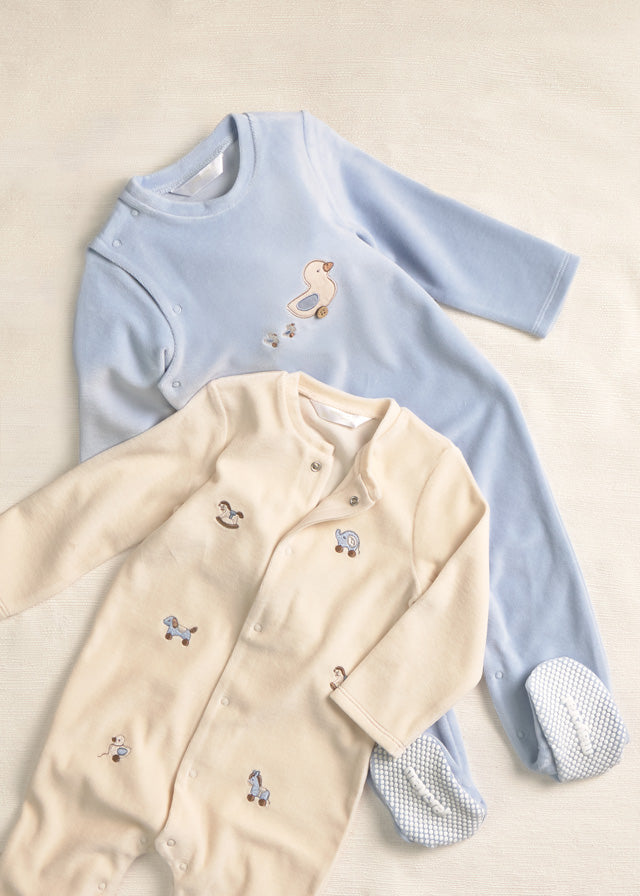 2 Pcs velour onesie