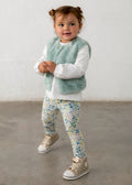 Faux fur vest leggings set