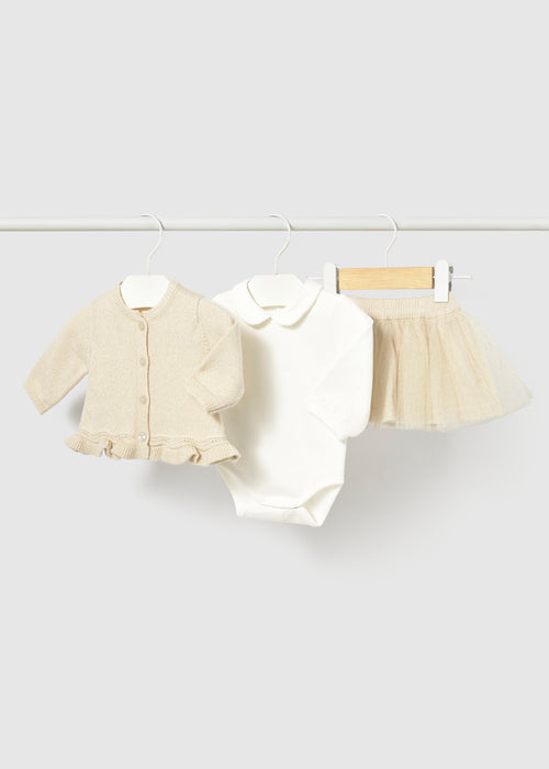 Tulle knit skirt set