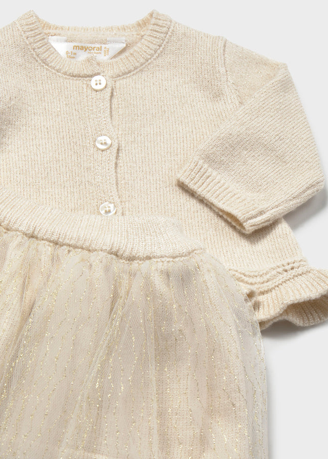 Tulle knit skirt set