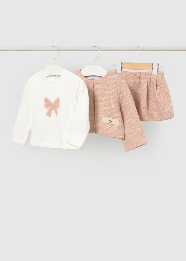 Tweed-knit skirt set