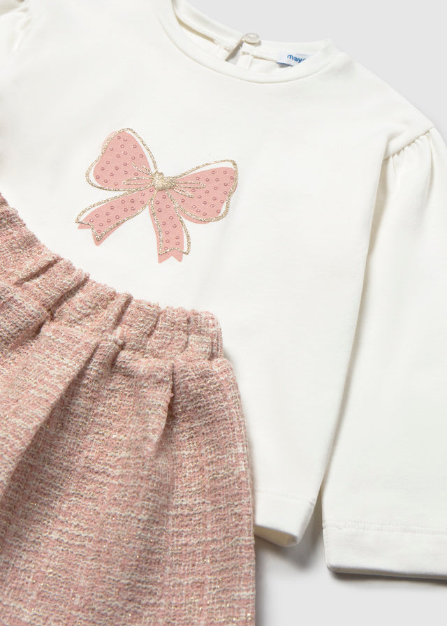 Tweed-knit skirt set