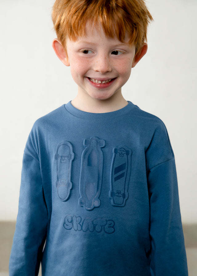L/s t-shirt embossed pleats