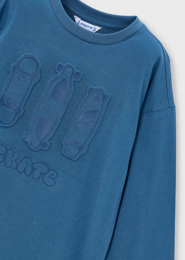 L/s t-shirt embossed pleats
