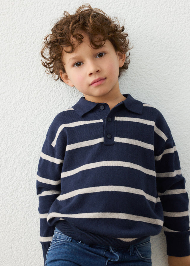 L/s knit polo
