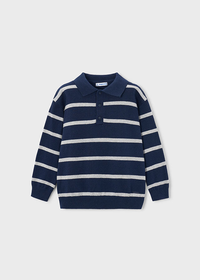 L/s knit polo