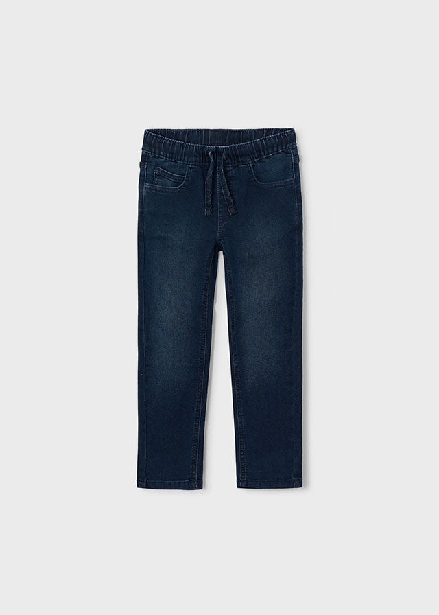 Soft denim jogger pants